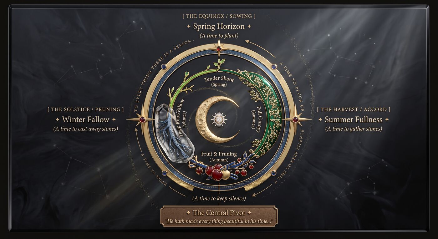 The Astrolabe of Rest: a season wheel with a still central pivot